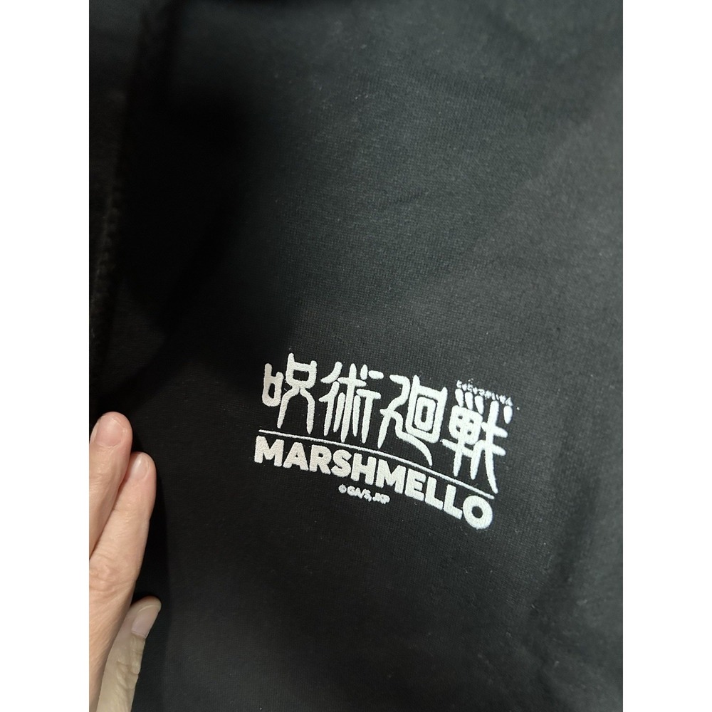 Marshmello X Jujutsu Kaisen Rose Black Pullover Hoodie Crunchyroll Sz L NWT - Picture 5 of 9